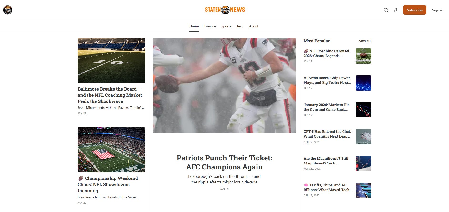 Staten News website preview